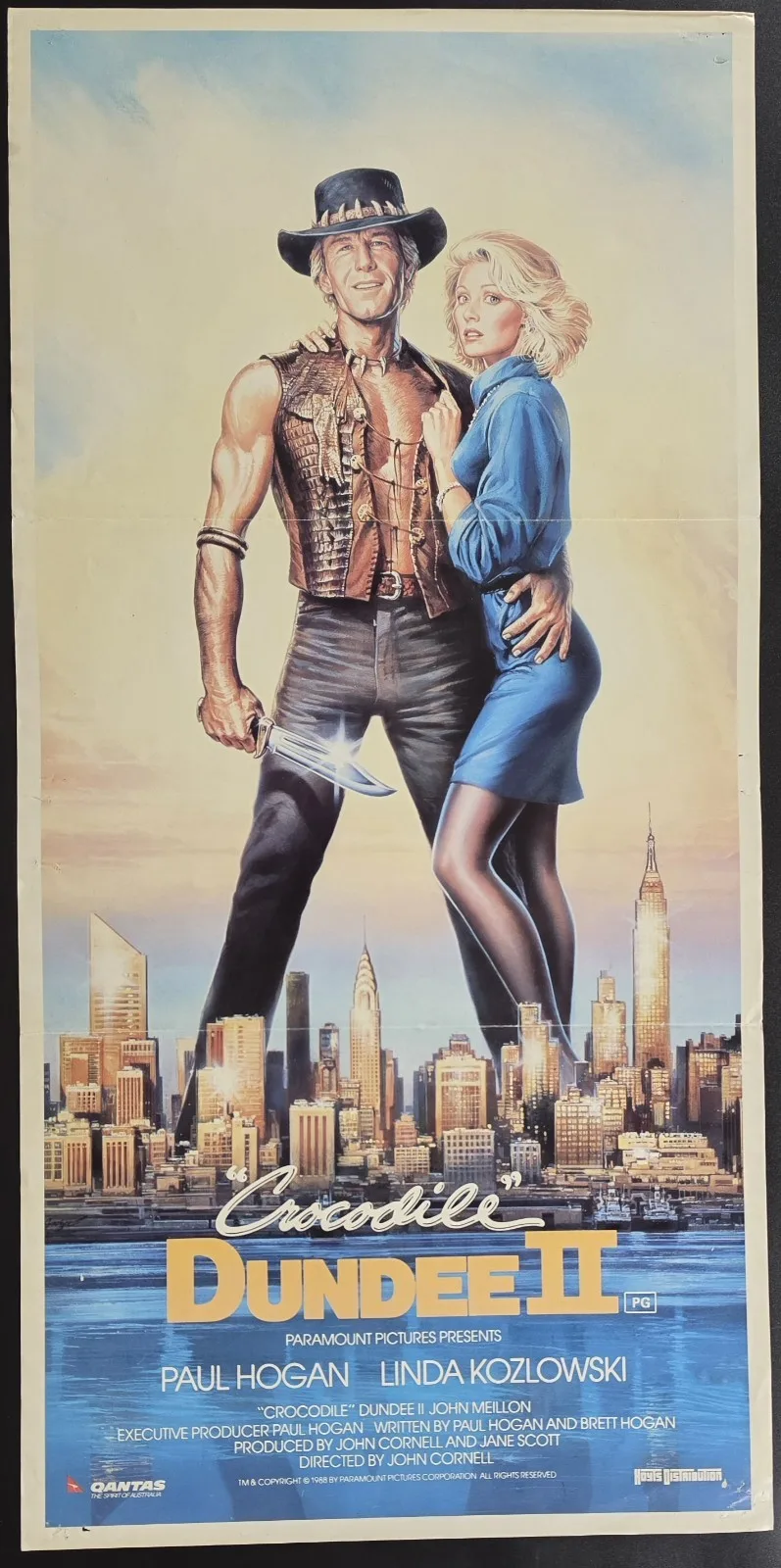 1988 Crocodile Dundee II Orig Australian Daybill Paul Hogan (Crocodile Dundee)VG – photo 2