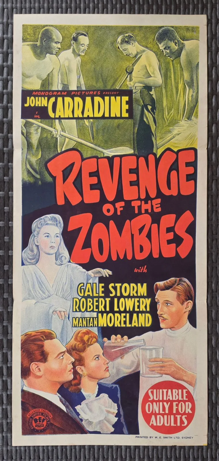 1943 Revenge of the Zombies Original Australian Daybill Horror Movie Poster — photo 2