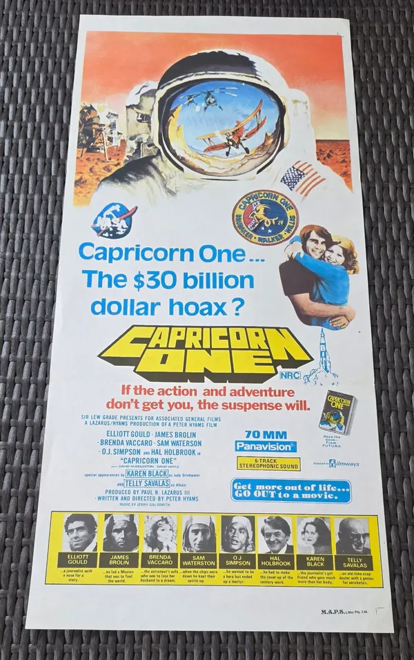 Capricorn One 1978 Original Australian Daybill Movie Poster Elliott Gould