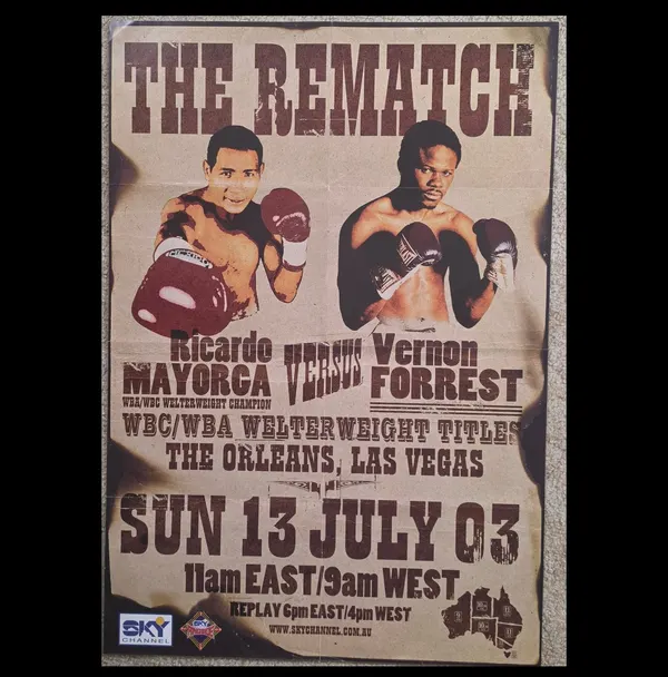 2003 Ricardo Mayorga vs Vernon Forrest II Boxing Sky Promo Poster
