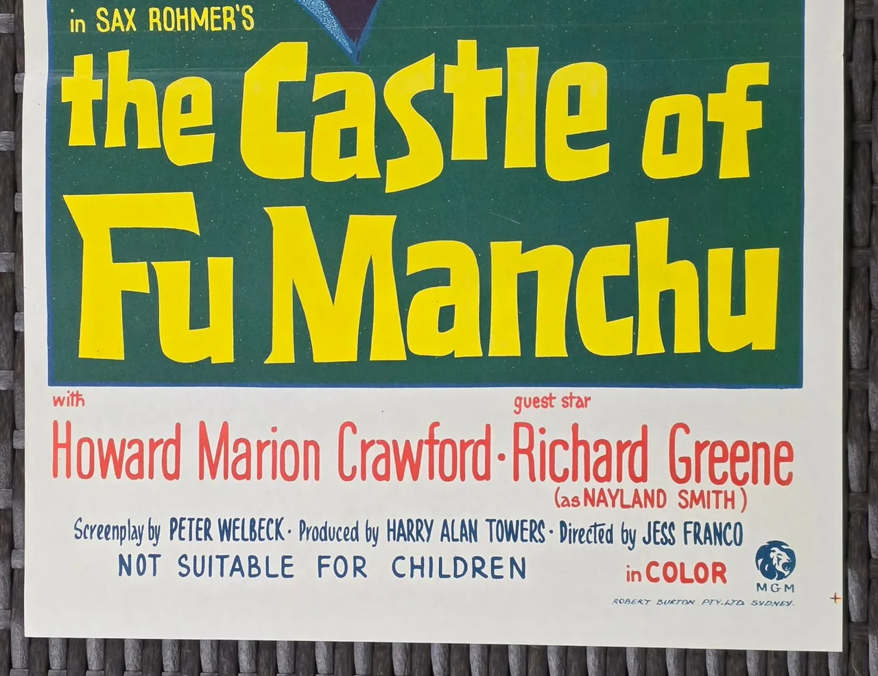 1969 The Castle of Fu Manchu Original Australian Daybill Christopher Lee — photo 7