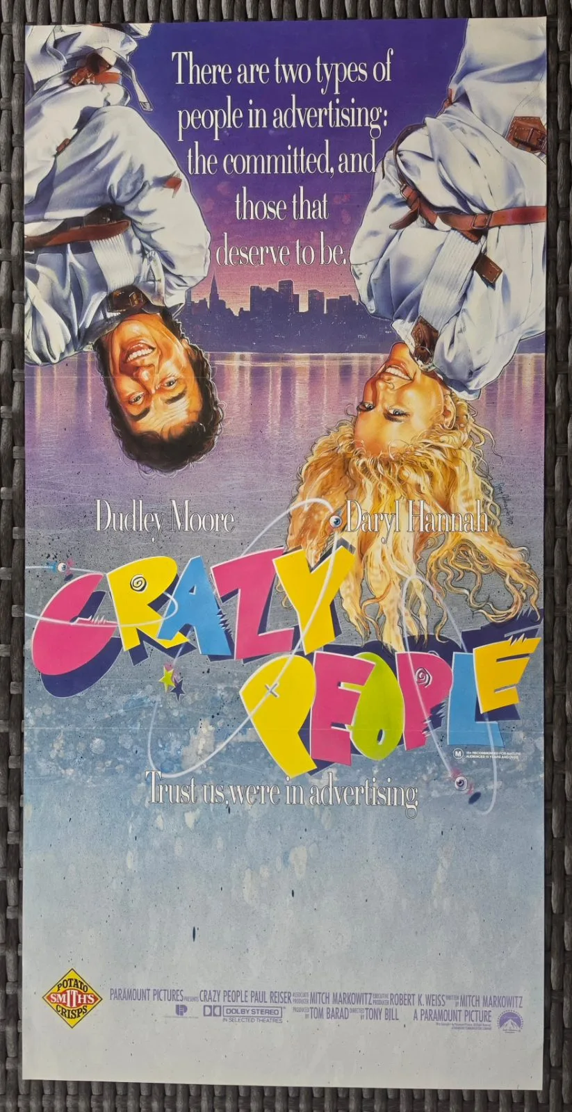 Crazy People 1990 Original Australian Daybill Movie Poster Dudley Moore Daryl Ha — photo 2