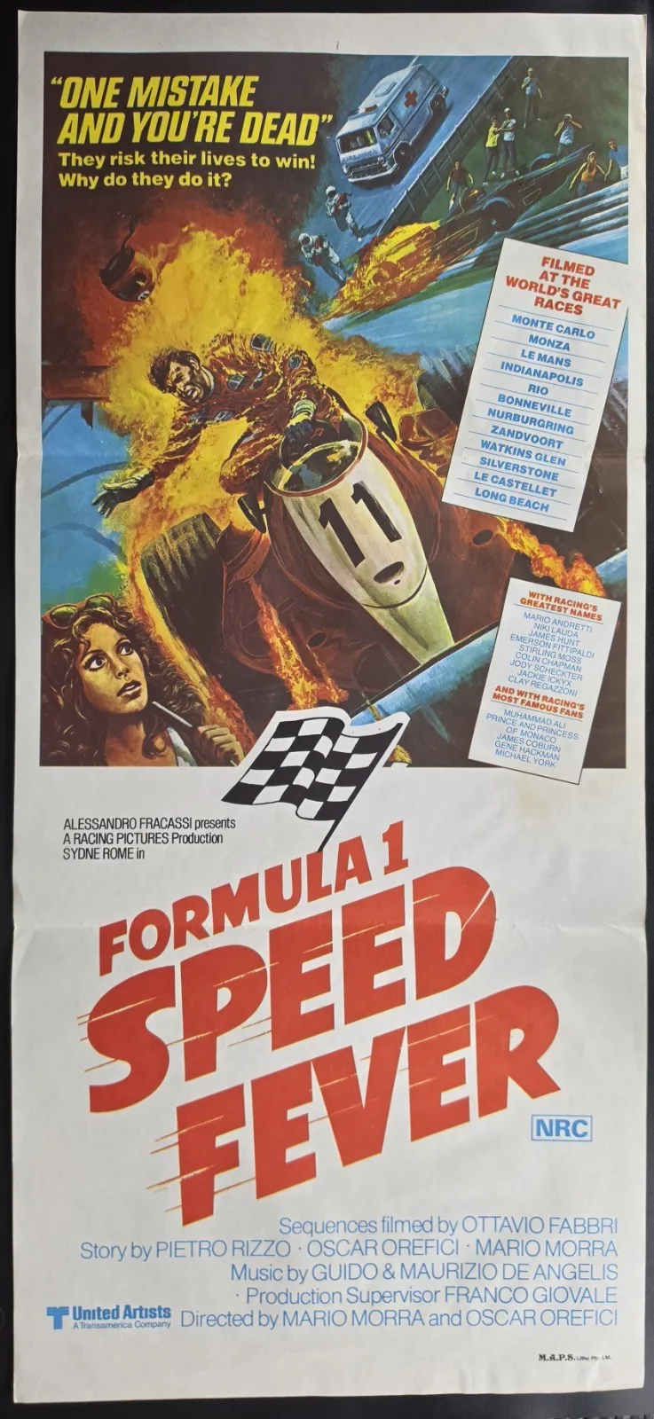 1978 Formula 1 Speed Fever Original Australian Daybill Movie Poster Racing VG+ – photo 2