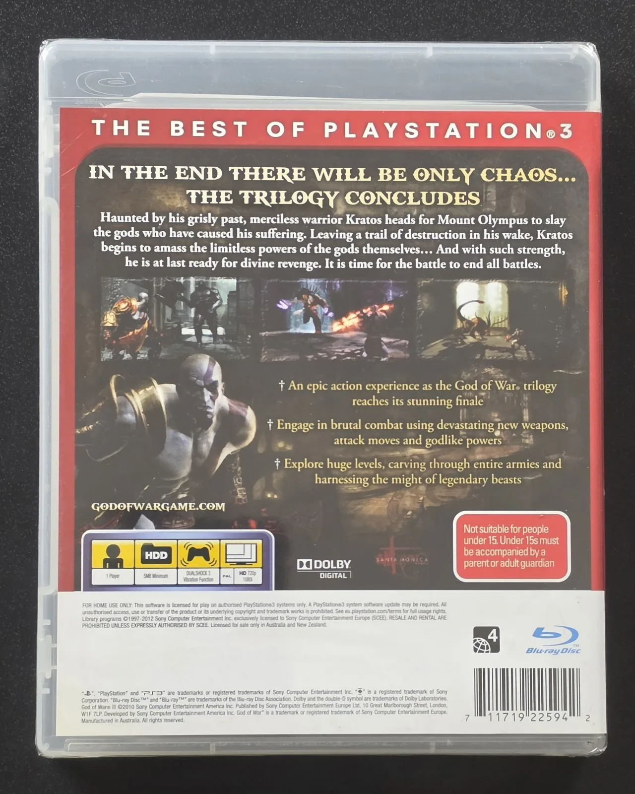 2012 God of War III Essentials PS3 Factory Sealed Australia Brand New – photo 2