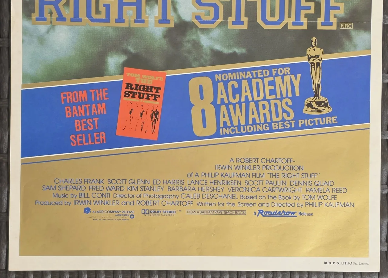 The Right Stuff 1983 Original Australian Daybill Movie Poster Space NASA VG – photo 3