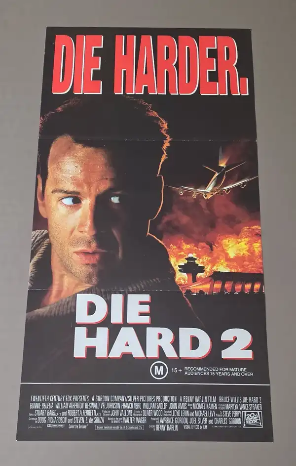 Die Hard 2 1990 Original Australian Daybill Poster Bruce Willis Die Harder