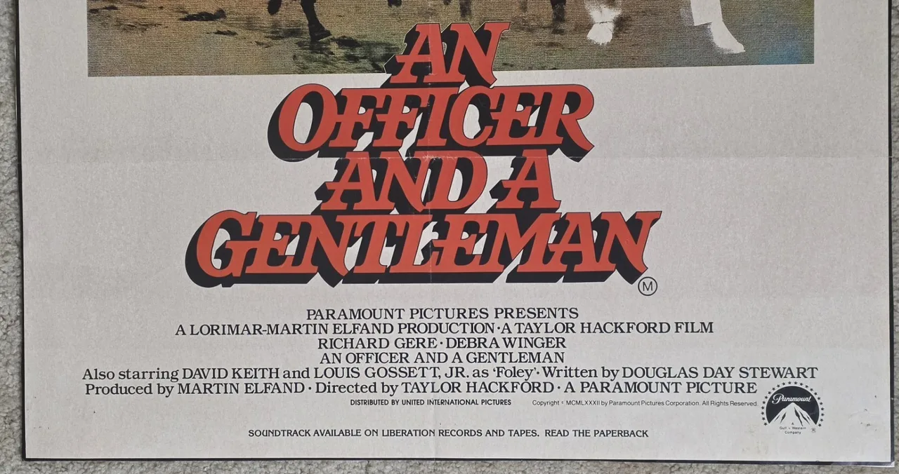 An Officer and a Gentleman 1982 Original Australian One Sheet Richard Gere – photo 4