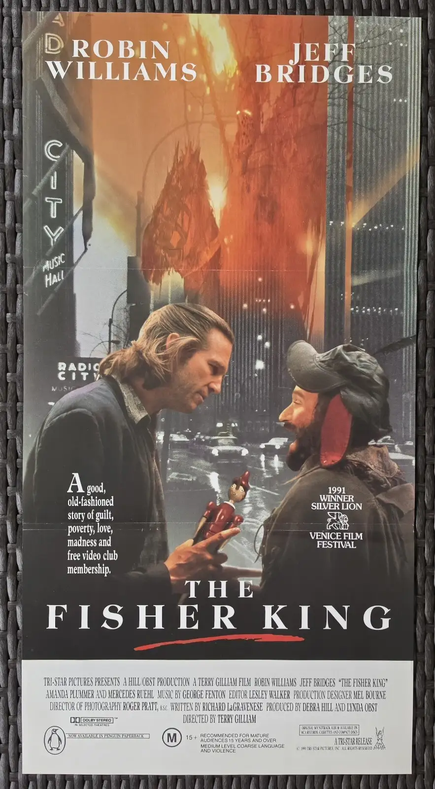 1991 The Fisher King Original Australian Daybill Movie Poster Robin Williams – photo 2