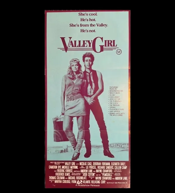 Valley Girl 1983 Original Australian Daybill Poster Nicolas Cage Teen Comedy VG
