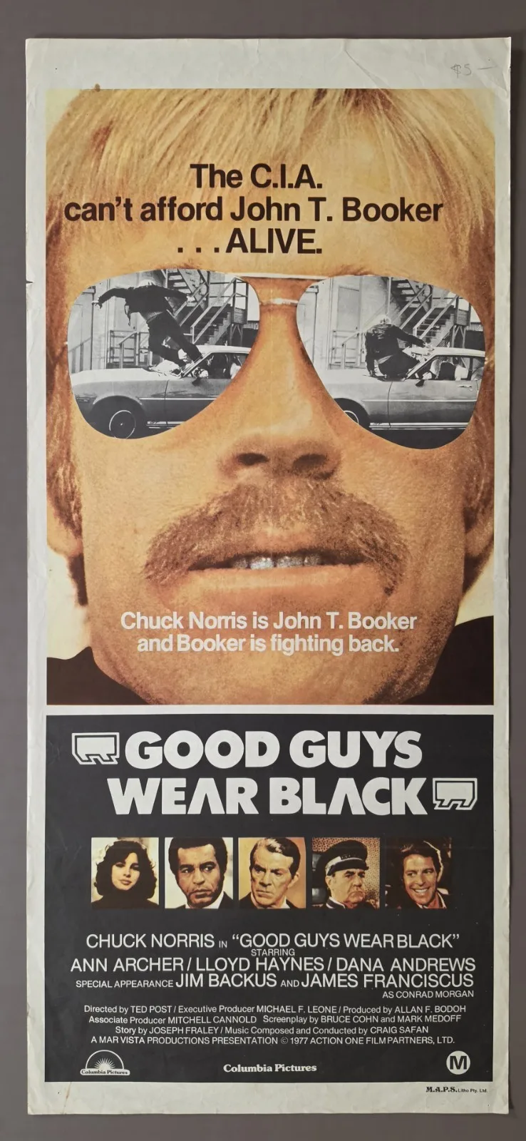 Good Guys Wear Black 1978 Australian Daybill Poster Chuck Norris Original – photo 2