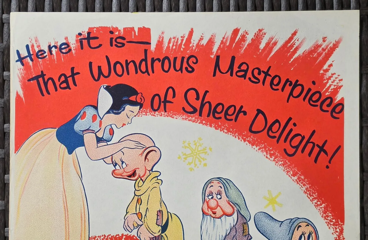 Snow White Seven Dwarfs 1960s Original Australian Daybill Disney Movie Poster — photo 3