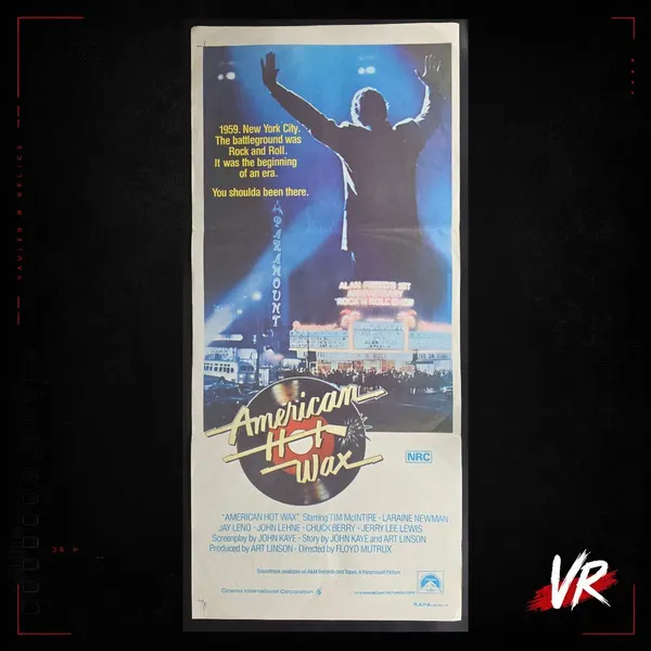 1978 American Hot Wax Original Australian Daybill Movie Poster Rock N Roll E