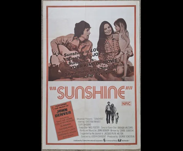 Sunshine 1973 Original Australian One Sheet Movie Poster SS John Denver 27x40