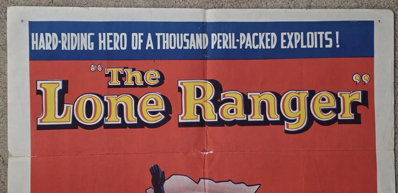 1956 The Lone Ranger Original SS Australian One Sheet Movie Poster Clayton Moore – photo 3