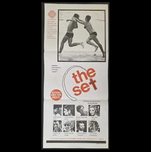 1970 The Set Original Australian Daybill Movie Poster Adults Frank Brittain VG