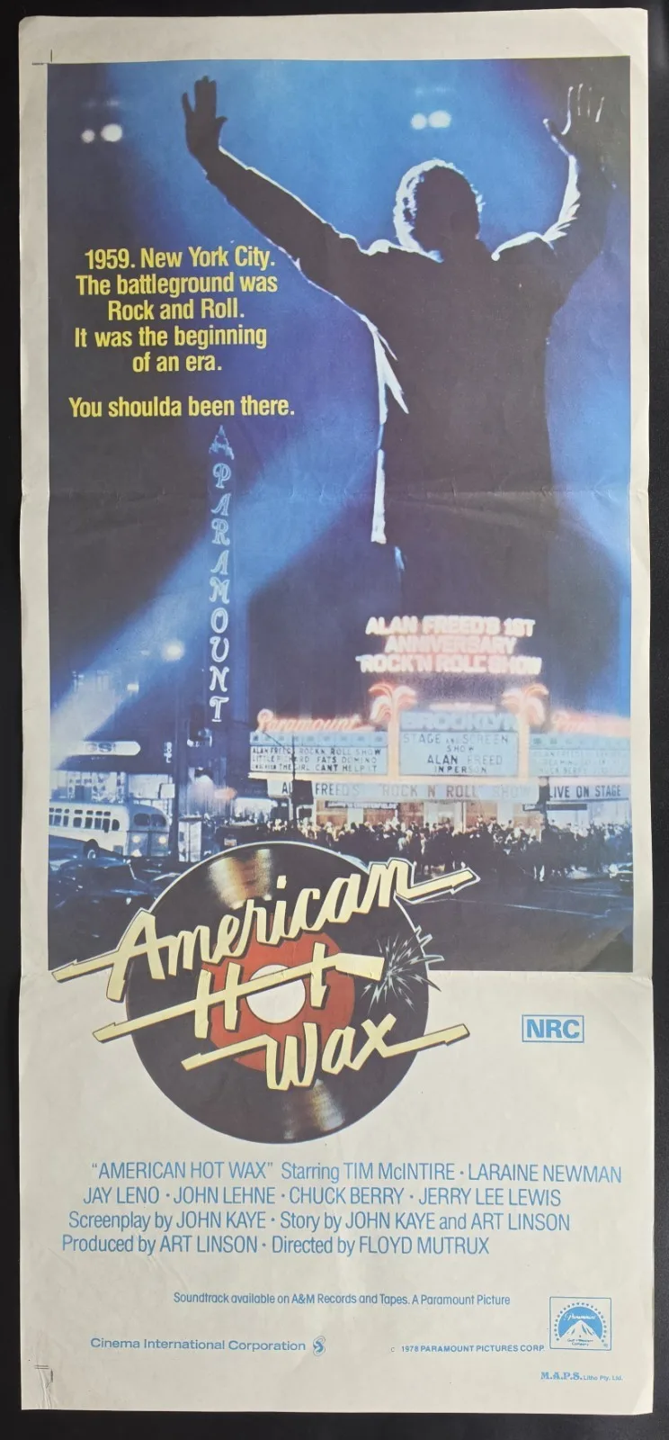 1978 American Hot Wax Original Australian Daybill Movie Poster Rock N Roll E – photo 2