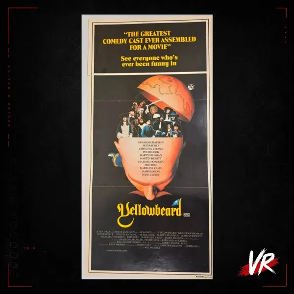 1983 Original Australian Daybill Yellowbeard Monty Python Comedy VG