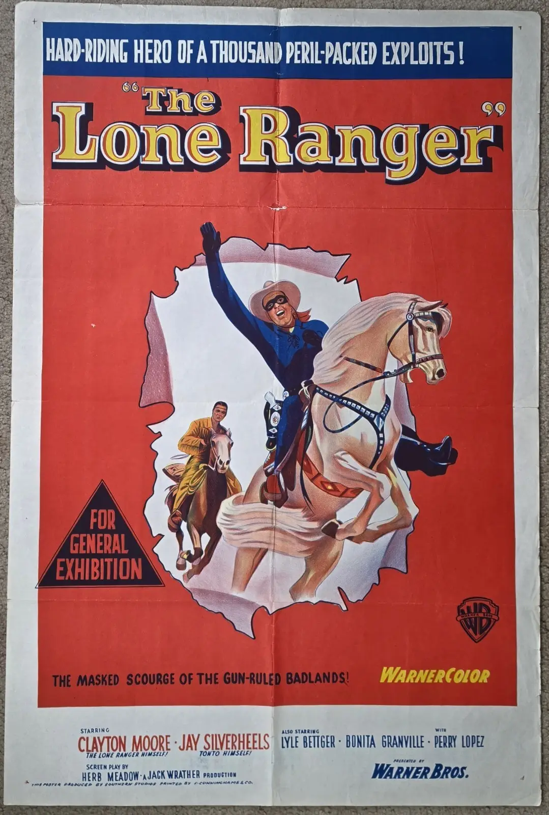 1956 The Lone Ranger Original SS Australian One Sheet Movie Poster Clayton Moore – photo 2