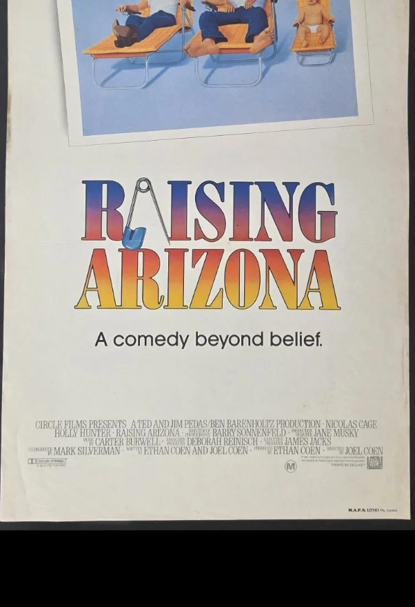 1987 Raising Arizona Original Australian Daybill Movie Poster Nicolas Cage – photo 8