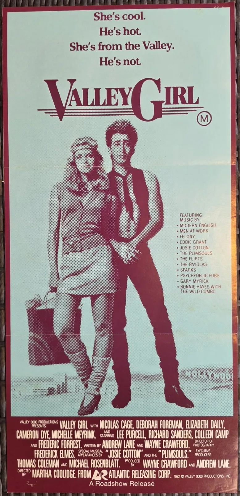 Valley Girl 1983 Original Australian Daybill Poster Nicolas Cage Teen Comedy VG – photo 2