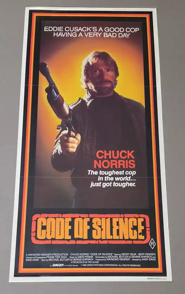 Code of Silence 1985 Australian Daybill Poster Chuck Norris Original