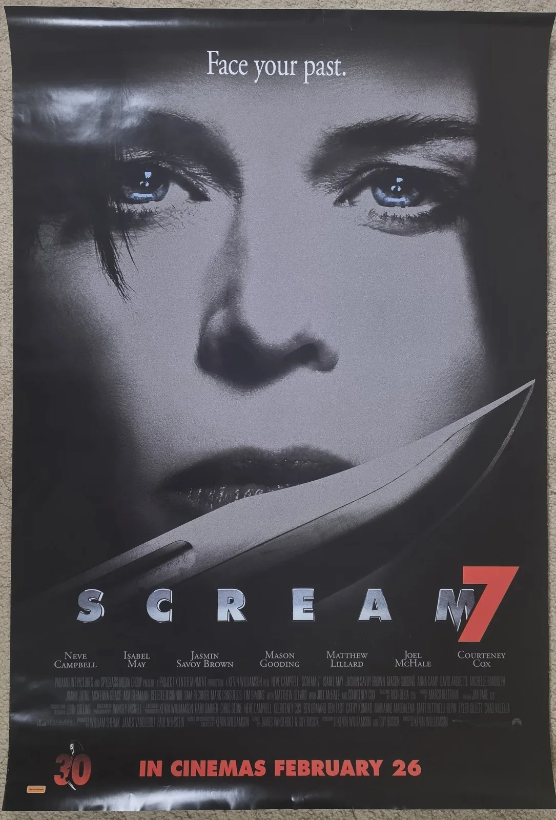 Scream 7 2026 Original Australian One Sheet 27x40 DS Neve Campbell Horror – photo 2