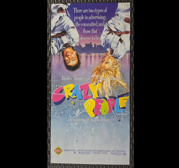 Crazy People 1990 Original Australian Daybill Movie Poster Dudley Moore Daryl Ha