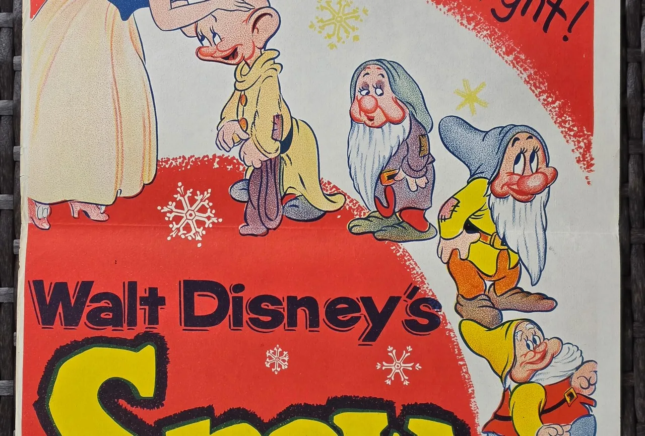Snow White Seven Dwarfs 1960s Original Australian Daybill Disney Movie Poster — photo 4