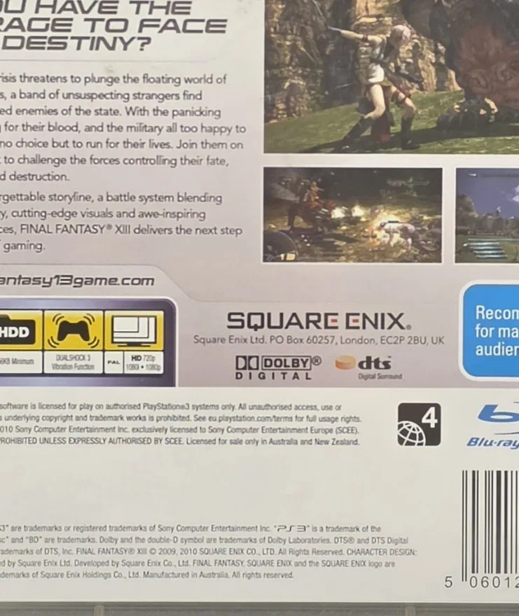 2010 Final Fantasy XIII PS3 Brand New Factory Sealed EB Games Price Sticker PAL – photo 8