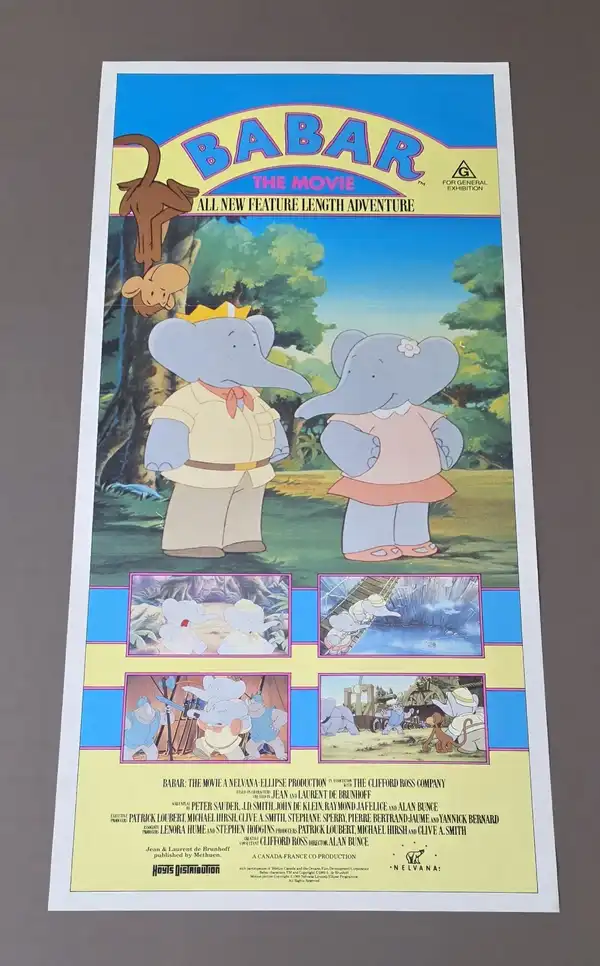 Babar The Movie 1989 Original Australian Daybill Poster Nelvana Hoyts
