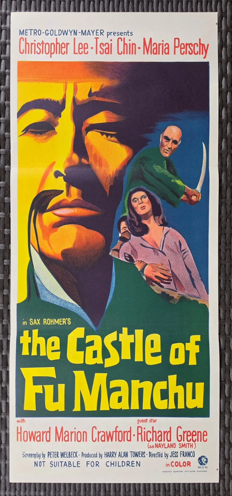1969 The Castle of Fu Manchu Original Australian Daybill Christopher Lee — photo 2
