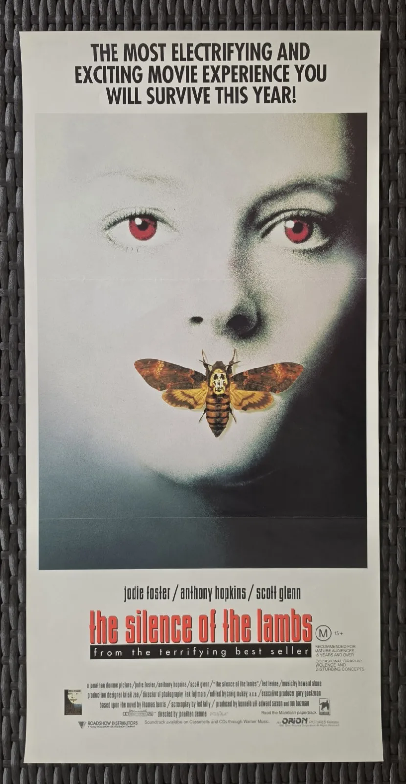 The Silence of the Lambs 1991 Original Australian Daybill Poster Anthony Hopkins – photo 2