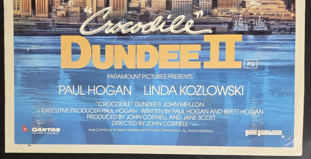 1988 Crocodile Dundee II Orig Australian Daybill Paul Hogan (Crocodile Dundee)VG – photo 3