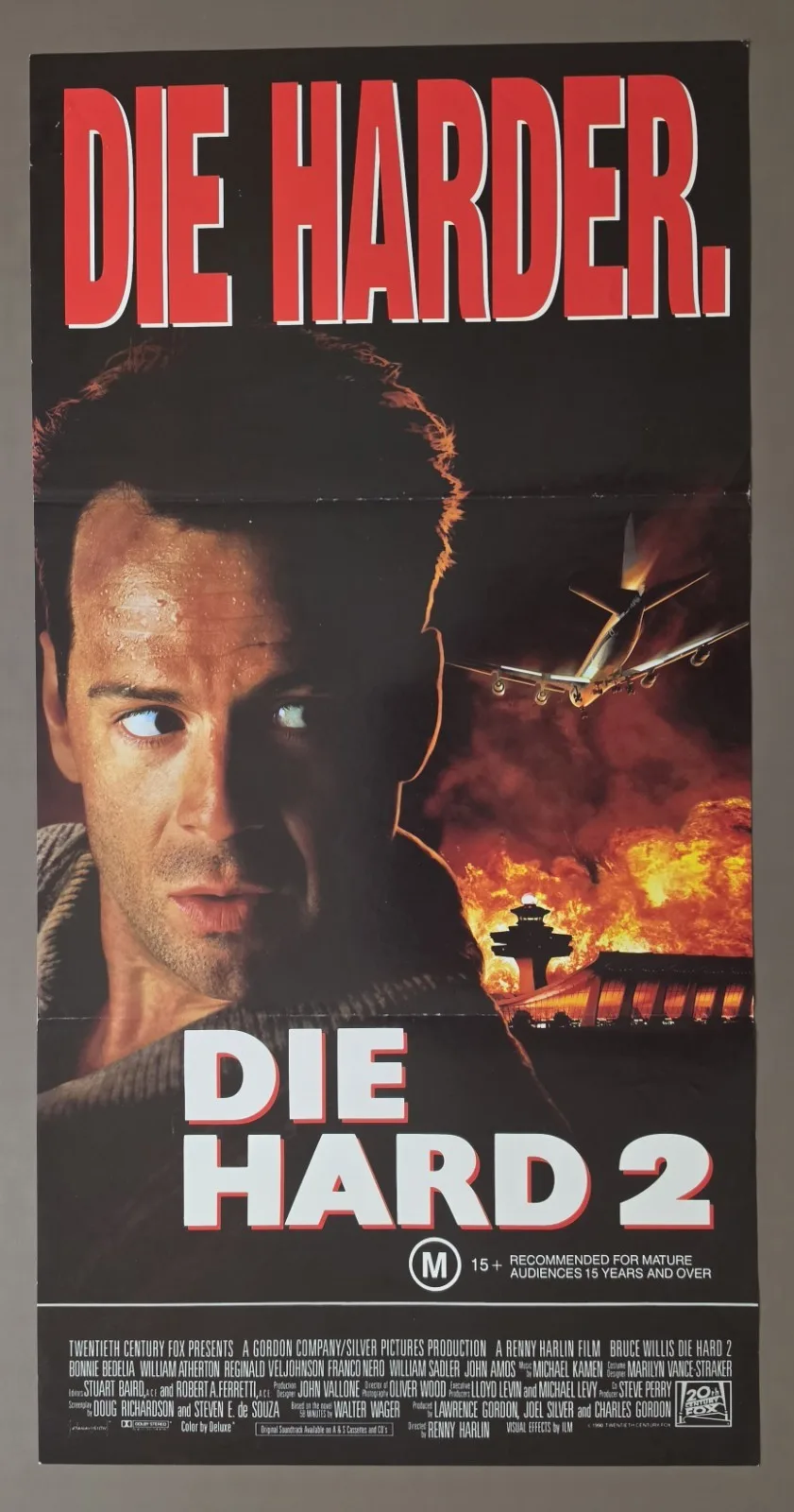 Die Hard 2 1990 Original Australian Daybill Poster Bruce Willis Die Harder – photo 2