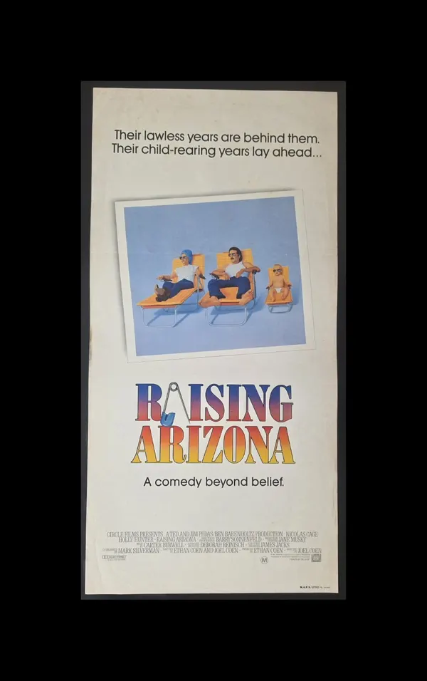 1987 Raising Arizona Original Australian Daybill Movie Poster Nicolas Cage
