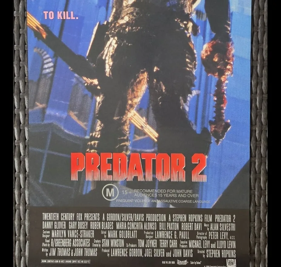 Predator 2 1990 Original Australian Daybill Movie Poster Danny Glover Alien – photo 5