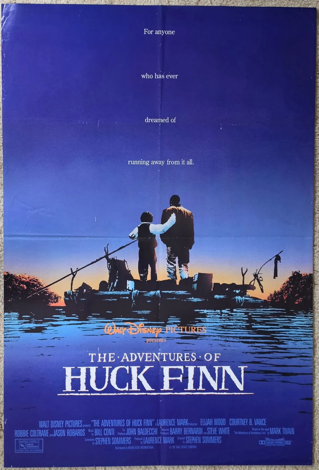 1993 The Adventures of Huck Finn Original Onesheet Disney Movie Poster 27x40 — photo 2