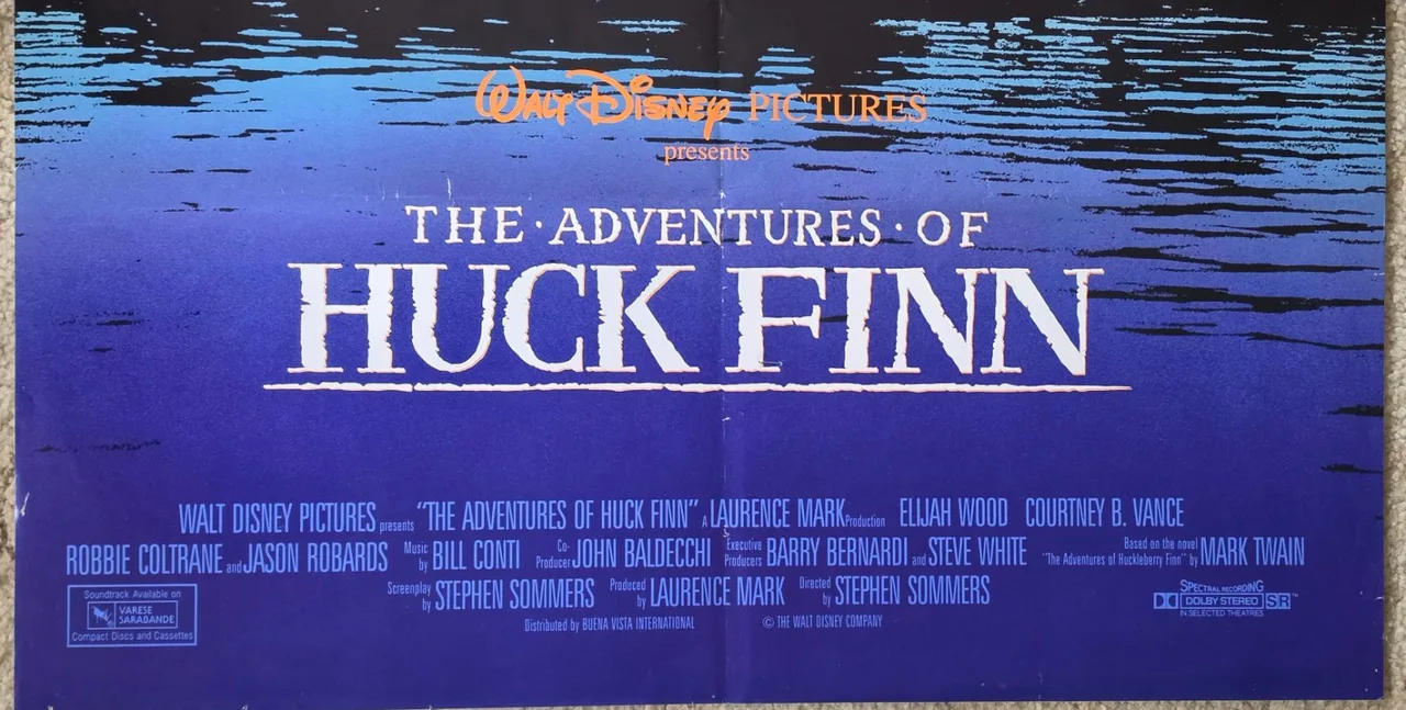 1993 The Adventures of Huck Finn Original Onesheet Disney Movie Poster 27x40 — photo 3