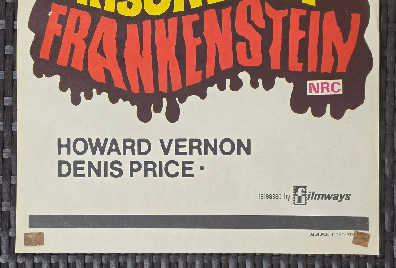 1972 Dracula Prisoner of Frankenstein Original Australian Daybill Horror Poster — photo 6