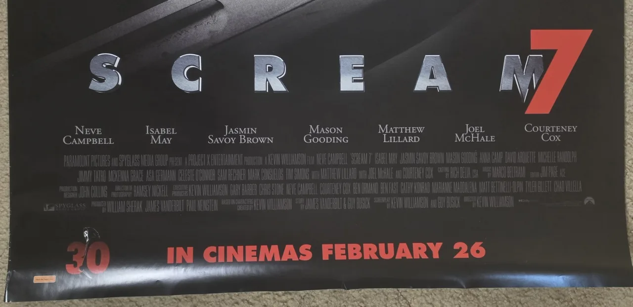 Scream 7 2026 Original Australian One Sheet 27x40 DS Neve Campbell Horror – photo 3