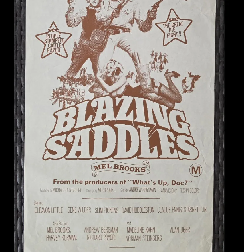 1974 Blazing Saddles Original Australian Daybill Poster Brown Variant Mel Brooks – photo 3