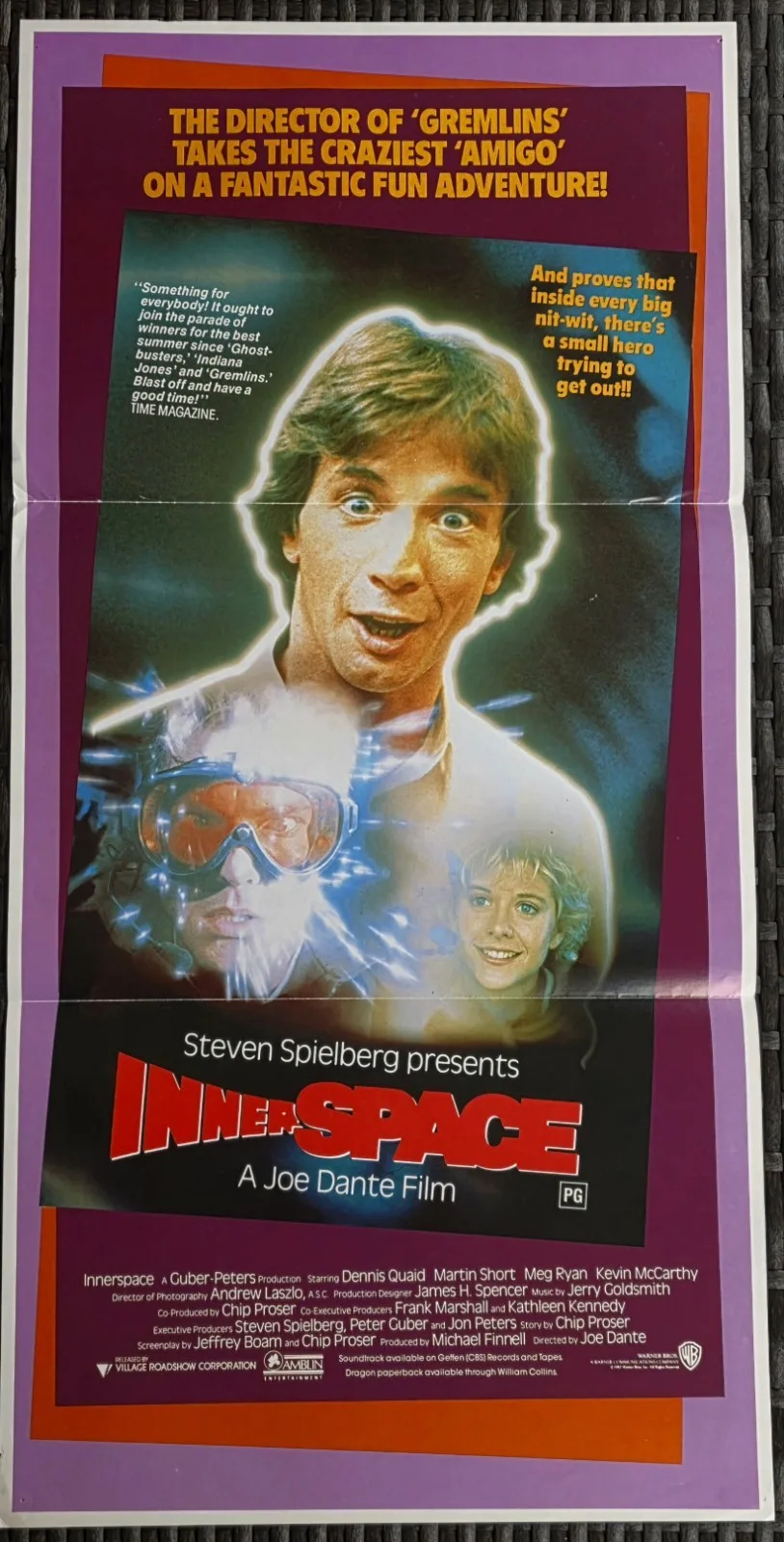 Innerspace 1987 Original Australian Daybill Poster Spielberg Sci-Fi Comedy E – photo 2