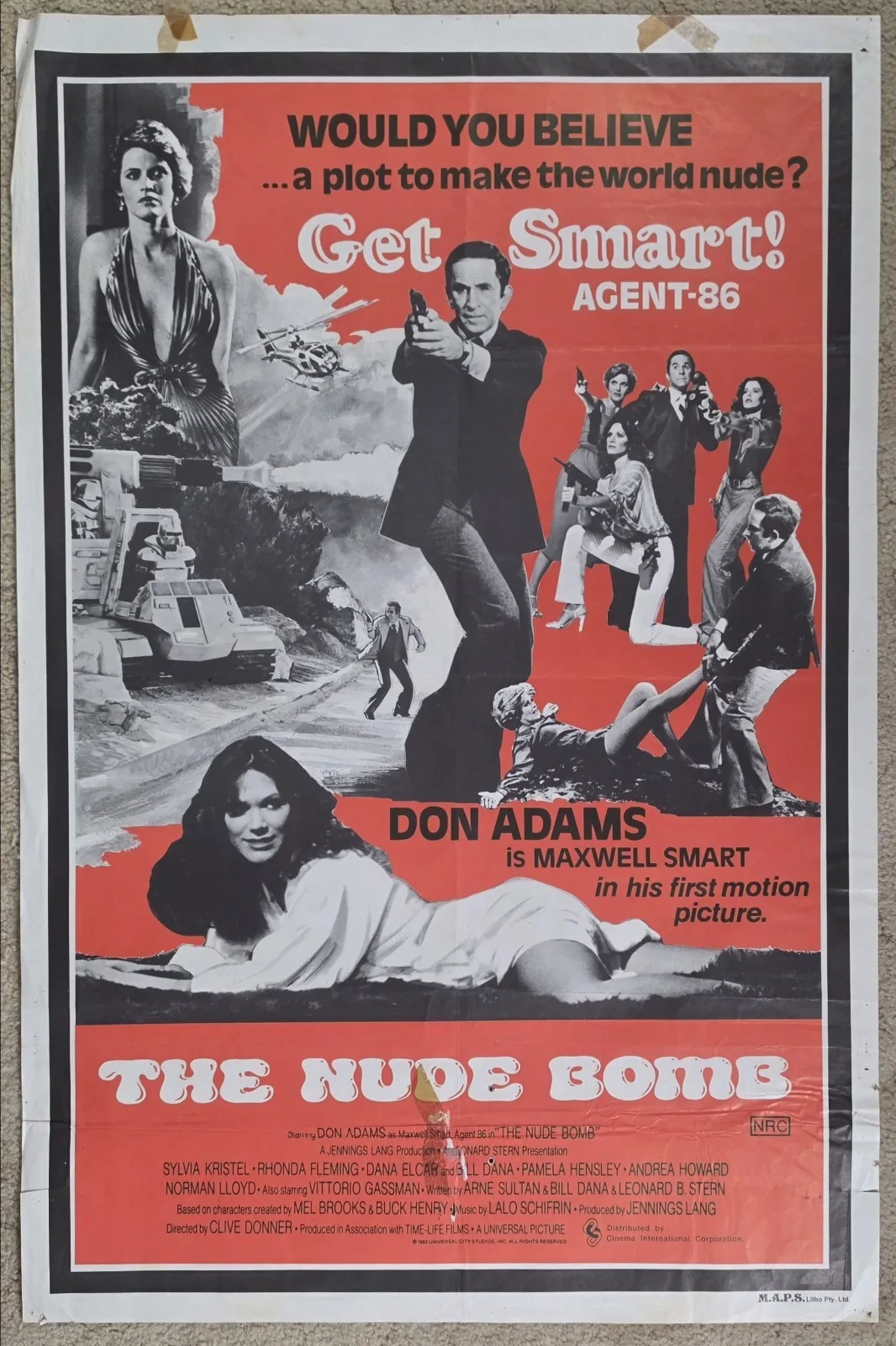 The Nude Bomb 1980 Original Australian One Sheet Movie Poster Get Smart Don Adam – photo 2