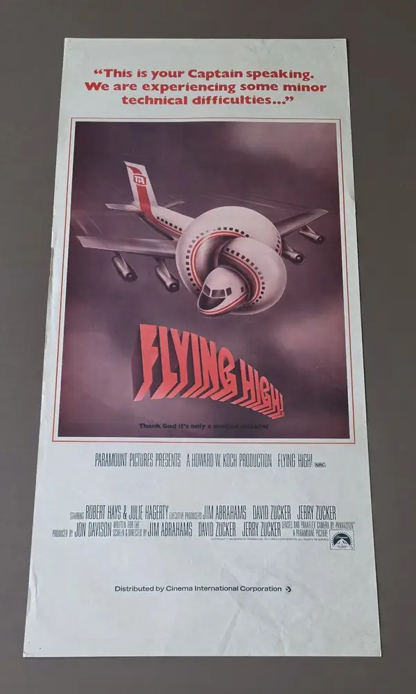 Flying High 1980 Original Australian Daybill Poster Airplane Leslie Nielsen