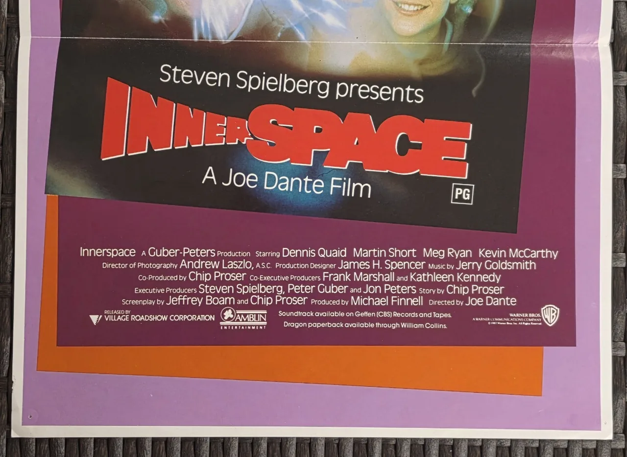 Innerspace 1987 Original Australian Daybill Poster Spielberg Sci-Fi Comedy E – photo 3