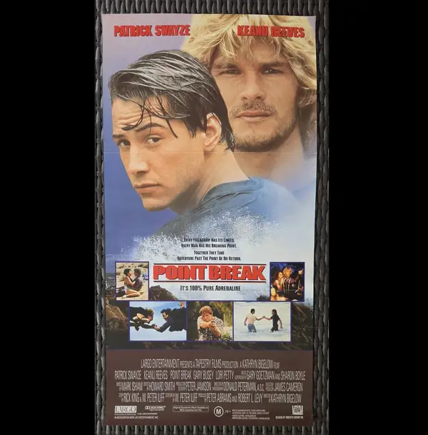 Point Break 1991 Original Australian Daybill Poster Keanu Reeves Patrick Swayze