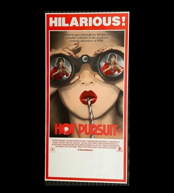 Hot Pursuit Original Australian Daybill 1988 John Cusack Comedy Movie Poster NM