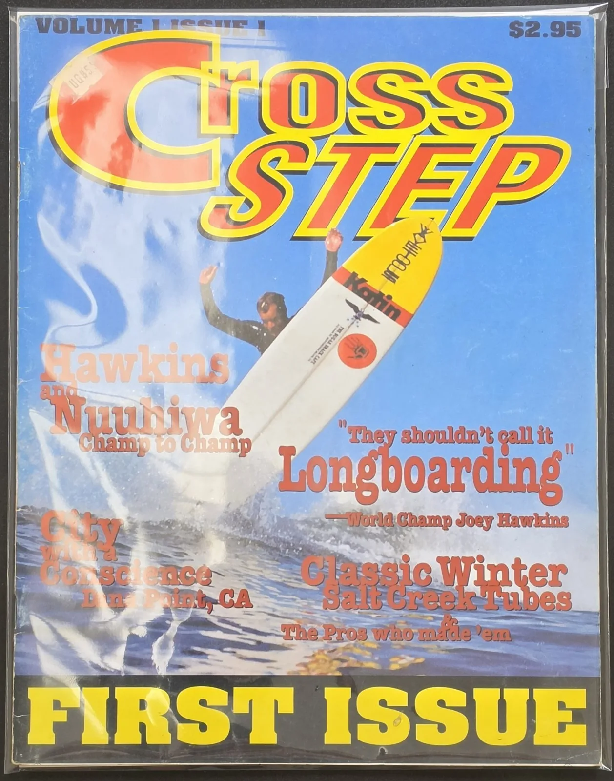 1993 Cross Step Vol. 1 No. 1 First Issue Surf Magazine Joey Hawkins VG Bag+Board – photo 2