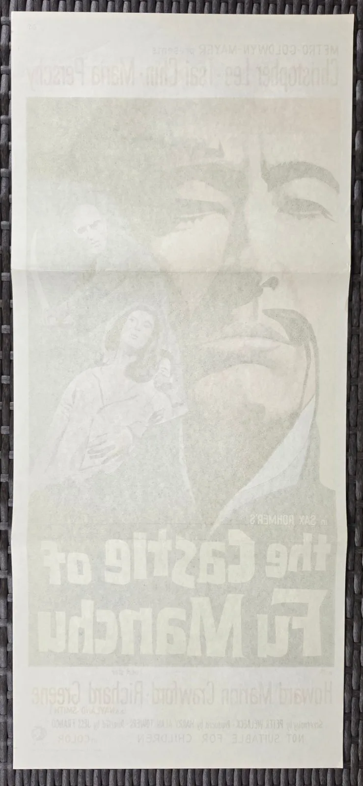 1969 The Castle of Fu Manchu Original Australian Daybill Christopher Lee — photo 8