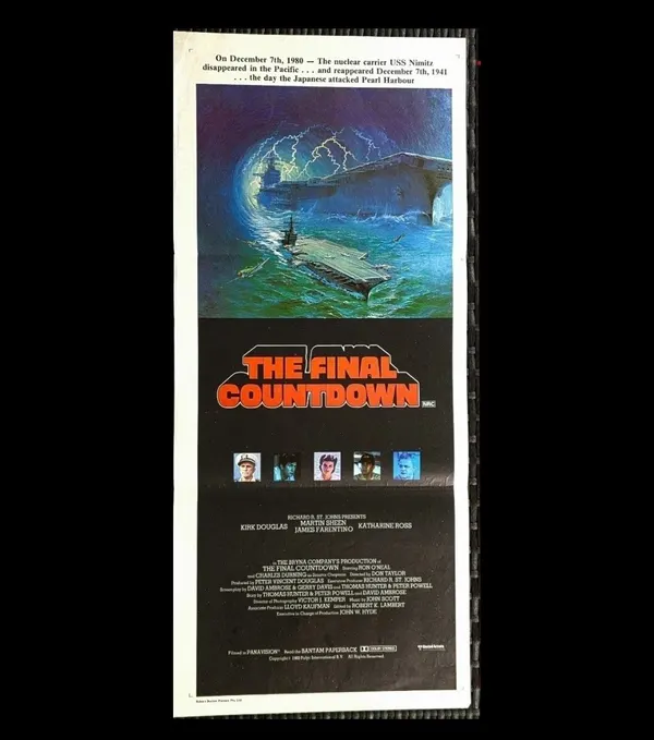 The Final Countdown 1980 Original Australian Daybill Poster Sci-Fi War E